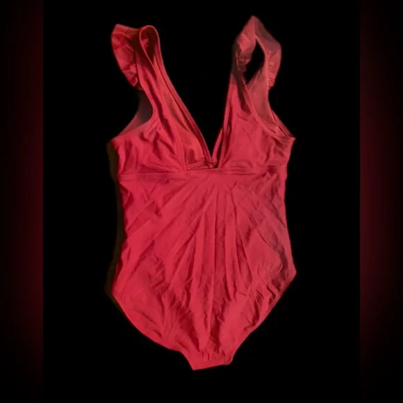 Kona Sol Red Ruffled One-Piece Swimsuit- NWT - Picture 2 of 7